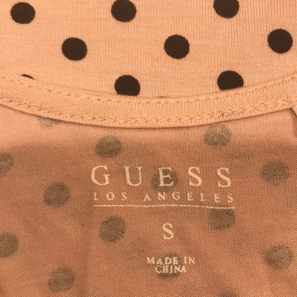 Guess Pink with Black Polka Dot 3/4 Sleeve Shirt - Picture 3 of 4